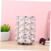 BIUDECO Large Silver Crystal Cosmetics Brush Holder Hollow Lace Design