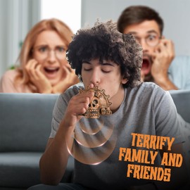 Aztec Death Whistle Loudest, Traditional Aztec Death Whistle Apex Predator with Gift Coin adorned with Intricate Aztec Symbols (Bronze)