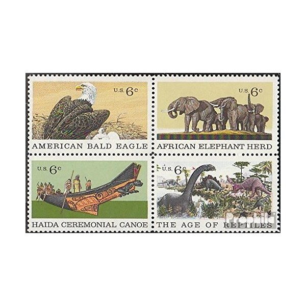 U.S. 999-1002 block of four (complete.issue.) 1970 natural history Museum