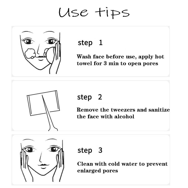 Professional Facial Blackhead Remover Tweezers,3Pcs Precision Pimple Popper Tool Kit