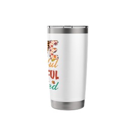 Love Grateful Thankful Blessed Pumpkin Happy Thanksgiving Stainless Steel Insulated Tumbler