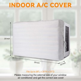 Hesygo Indoor Air Conditioner Cover - Inside AC Cover for Winter Protection, Adjustable Cover for Indoor Window AC Triple Layers Insulation with Free Drawstring