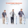 VEVOR Walking Cane Folding Walking Stick 8-Level Height 4-Pronged Pivoting