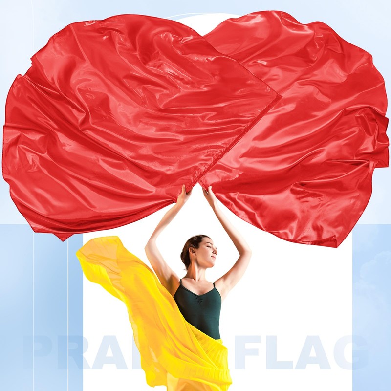 Jetec 2 Pcs 55" Worship Flags for Dance Church Praise