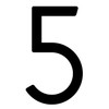House Number "5" - 245 mm, Design Stainless Steel House Number in Black