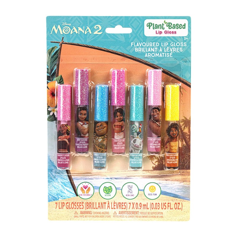 Moana Brillo Labial Vegetal 7 pzas Niñas 3 Regalo Fiesta