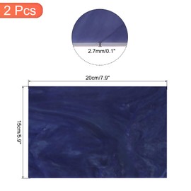 QUARKZMAN Pack of 2 Stained Glass Sheet Mosaic Tile 7.9 Inches x 5.9 Inches Deep Blue Stained Glass Sheets for Crafts DIY Art Project