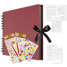 MuChoney Fotoalbum Rot Fotoalbum zum Selbstgestalten DIY Fotobuch 80 Seiten Kann als Abschluss Geschenk Geburtstagsgeschenk Hochzeitstagsgeschenk Valentinstagsgeschenk und mehr verwendet Werden