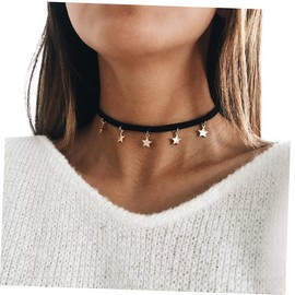 CORHAD Pentagram Pendant Choker Necklace for Women Fashion Leather Rope Chain Elegant Jewelry for Girls Women and Ladies