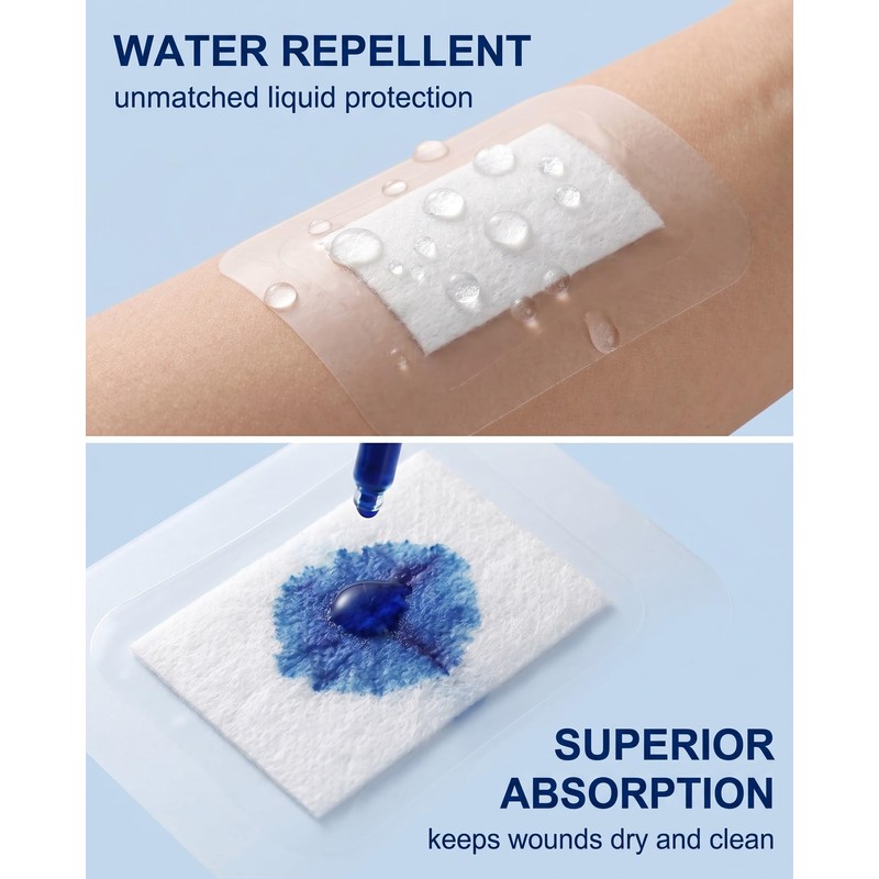 YIPFEN Waterproof Post-OP Plasters, Large, Pack of 40, Transparent, for