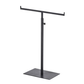 Recogwood Adjustable Purse Display Stand – T-Bar Stainless Steel Necklace and Bracelet Holder, Double Hook Organizer for Tabletop or Store Display, Black