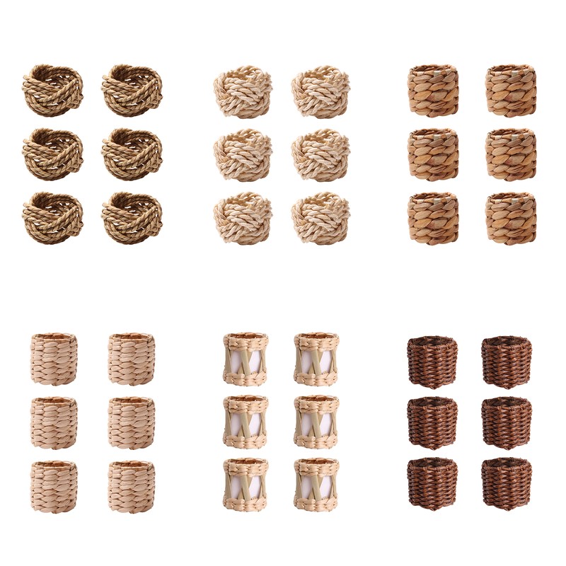 Natural Bamboo Straw Napkin Buckle Twine Napkin Corn Husk Napkin