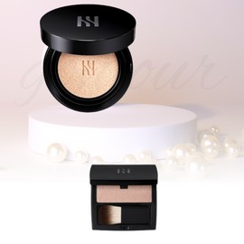 Hera Black Cushion Original 15g 21C1 Rose Vanilla + Hera Face Glow Highlighter 3.4g Set / 헤라 블랙 쿠션 본품 15g 21C1 로제바닐라+헤라 페이스 글로우 하이라이터 3.4g 구성 세트