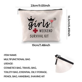 WCGXKO Girls Weekend Survival Kit Zipper Pouch Makeup Bag Girl’s Weekend Girls Trip Gift for Best Friend (Girls Weekend Survival Kit CA)