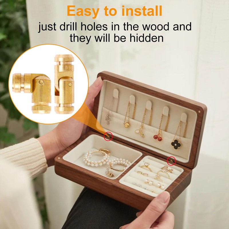BUXIMN 20Pcs Barrel Hinges, 15×5mm Hidden Brass Barrel Hinge Small