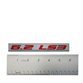 ERPART 6.2 LS3 RED on Silver Highly Polished Real Aluminum Emblems (Pack of 2)