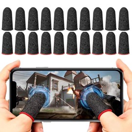 Finger Sack Games, 20 Pack High Silver Fiber Content Seamless Sound Gaming Finger Gloves Smart Games Ultra Sensitive Ultra Thin Silver Fiber Sweatproof Finger Gloves Fit All Fingers Reduce False