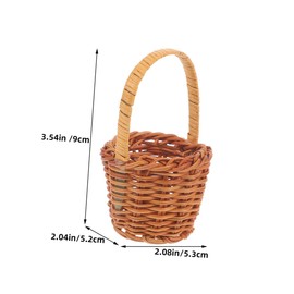 Ciieeo 6 Pcs Mini Basket Rattan Basket Rattan Basket Small House Accessories Miniature Storage Basket Decor Mini Flower Miniature Flower Woven Dollhouse