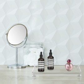 DELIPPLY Vanity Bathroom Tray, Acrylic Rectangle Decorative Catchall Organizer Storage Tray (Large-Clear)