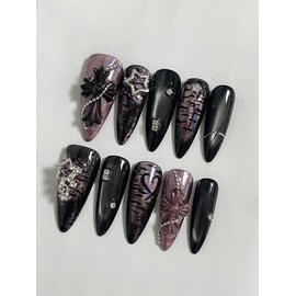 Happy Cross Handmade Nail Tips - Round (Length - Parts can be deleted by changing parts) / 해피 크로스 수제네일팁 - 라운드(길이감-파츠변경일부삭제가능)