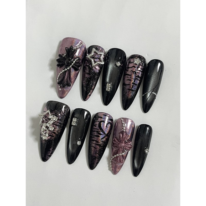Happy Cross Handmade Nail Tips - Round (Length - Parts