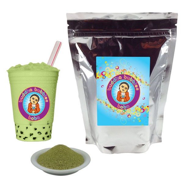 Matcha Green Tea Latte Boba / Bubble Tea Drink Mix Powder By Buddha Bubbles Boba 1 Kilo (2.2 Pounds) | (1000 Grams)