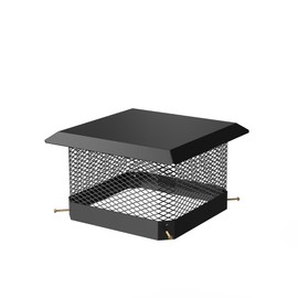 Garvee Chimney Cap 11 in x 11 in, Galvanized Steel Chimney Cover, Weatherproof & Spark Arrestor, Easy Bottom Installation, Heavy-Duty Adjustable Mesh Cover for Outside Clay Flue Tile, Black