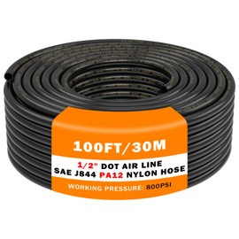 CheeMuii 100 FT 1/2 Pneumatic Tubing 1/2" PA12 Nylon DOT Air Line SAE J844 DOT Air Hose 30.5 Meter 1/2 Inch OD Pneumatic Air Tubing Pipe Hose Line