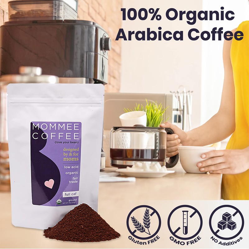 Mommee Coffee Full Caf Ground Low Acid Coffee - 100%