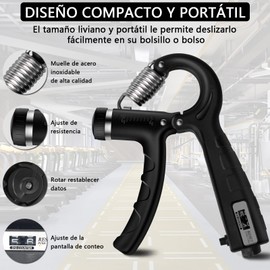 Spardar Fortalecedor de Agarre de Mano, 2 Pack Ejercitador de Mano Con mango de conteo, Fortalecedor de mano de pesado para ejercicios de agarre de mano , fortalecedor de muñeca y entrenamiento de mano fuerza