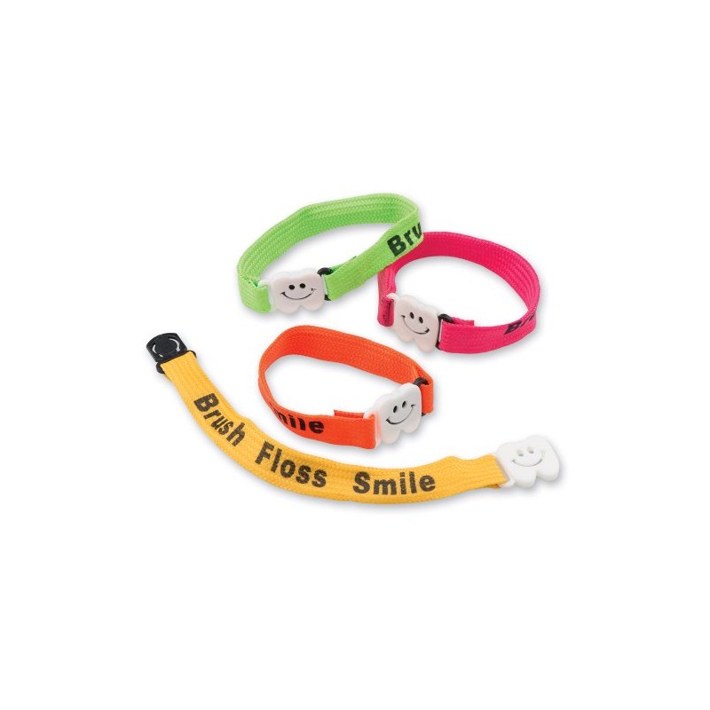SmileMakers Brush Floss Smile Clip Bracelets - 72 per Pack