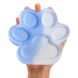 Cat Fidget Toy, Big Squeeze, Giant Blue and White Cat Paw Squeeze Easy to Carry Stress Squeeze Toys Anxiety Relief for Women Men Give as A Gift