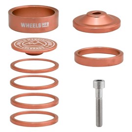 Wheels Manufacturing Pro Aluminum Headset Spacer Kit 1-1/8in Spacer Set Orange