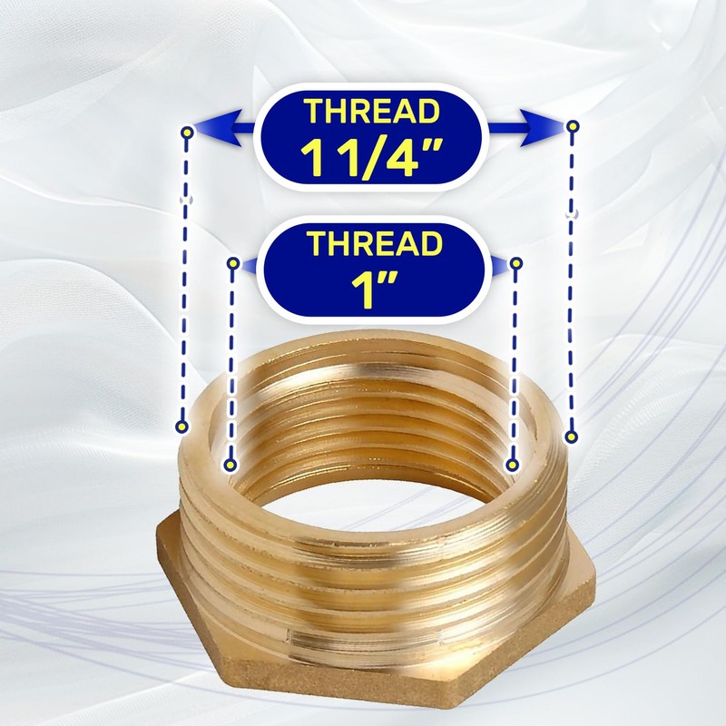 Brass Reducer Pipe Connector with External and Internal Thread 1