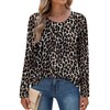OFEEFAN Leopard Print Tops for Women Womens Long Sleeve T