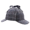 iovgm Classic Plaid Deerstalker Hat Detective Role-Playing Set Grey Plaid