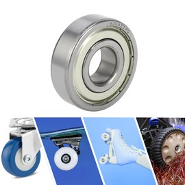 X AUTOHAUX 6304ZZ Deep Groove Ball Bearings P0 20x52x15mm Lubricated Bearings Double Metal Seal Silver Tone Scooter Skateboard Wheel