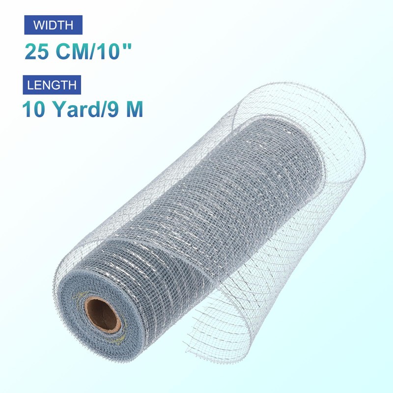 sourcing map 10 Inch Glitter Poly Burlap Mesh for Wreath,