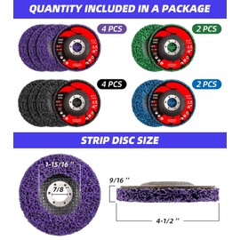 Paint Stripper Discs for Angle Grinder, 4-1/2" x 7/8", 12-Pack, Multi-Surface Rust and Paint Removal Wheels for Metal and Wood