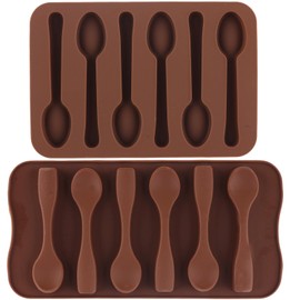 YIMINGMOLD Hot Chocolate Spoon Molds Spoon Shaped Silicone Chocolate Mold for Hot Cocoa & Coffee Butterscotch Handmade Chocolate Stirring Spoons