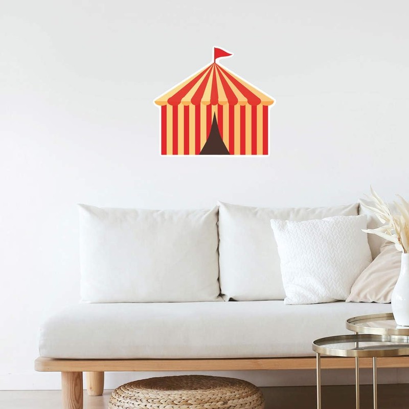 Extra Large 460mm 'Circus Tent' Permanent Sticker Decal for Cars/Windows/Bins/Walls