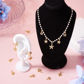 Sparkeads 20pcs Cubic Zirconia Star Charms, 18K Gold Plated Crystal Celestial Micro Pave CZ Pendants with Jump Rings for Jewellery Making Bracelet DIY Women Necklace Earrings, Metal with cubic