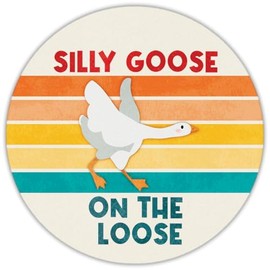 The Bridge Collection Silly Goose Car Coaster - Funny Decorative Coaster - Absorbent Stoneware Car Cup Holder Coaster