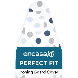 Encasa XO Ironing Board Cover and Pad 49"x18" - Thick 3mm Felt Padding, Drawstring Tightening & Lock, Easy Fit, Scorch & Stain Resistant, Fits Wide Ironing Board - Blue Moon