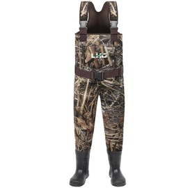 LHG Waders for Kids Waterproof Neoprene Chest Waders Insulated Hunting Fishing Youth Waders for Boy Girl, 4/5 Little Kid in Camo