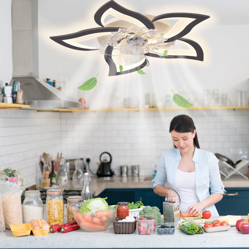LENIVER 30" Ceiling Fan with Lights Remote Control, Modern Low