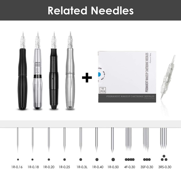 Cartridge Needles – BIOMASER 10PCS Sterilized Permanent Makeup Cartridge Needles Screw Thread Tattoo Needle for Permanent Makeup Machine Tattoo Pen for Eyebrow Eyeliner Lip Contour(1R-0.3MM)