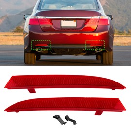 Abodvu Compatible with Honda Accord Sedan Rear Bumper Reflectors 2013-2015,Left Driver & Right Passenger Side Rear Bumper Red Marker Trims,Back Reflector W/O Bulbs Replace for 9th Gen Accord(1Pair)