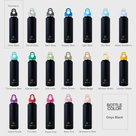 REVOMAX Carbonated Vacuum Insulated Bottle, No Cap, 32 oz, 950 ml, 18 Hours Hot & Cold for 36 Hours (Onyx Black)