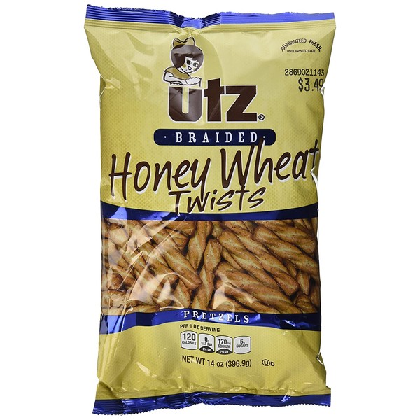 Utz Braided Honey Wheat Twists Pretzels, 14 Ounce